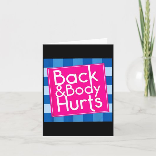Carte Funny Back Body Hurts Quote Exercise Workout Gym (Devant)