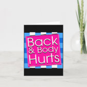 Carte Funny Back Body Hurts Tee Quote Exercise Workout G (Devant)
