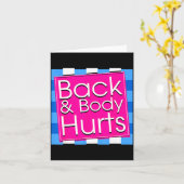 Carte Funny Back Body Hurts Tee Quote Exercise Workout G (Fleur jaune)