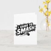 Carte Funny Badminton Player Humour Smash Shuttle (Fleur jaune)
