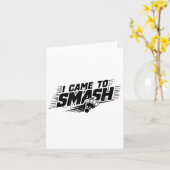 Carte Funny Badminton Player Humour Smash Shuttle (Fleur jaune)