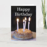 Carte Funny Bagel Anniversaire<br><div class="desc">Photo d'un tout bagel avec bougies d'anniversaire éclairées.</div>