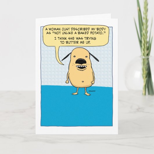 Carte Funny Baked Potato Dog birthday card (Devant)