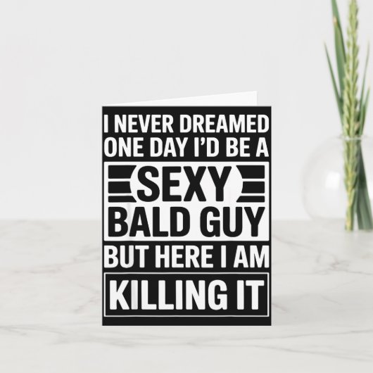 Carte Funny Bald Man Art For Men Boys Bald Dad Bald Guy  (Devant)