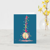 Carte Funny Banjo Christmas Graphics Lights Lover Player (Fleur jaune)