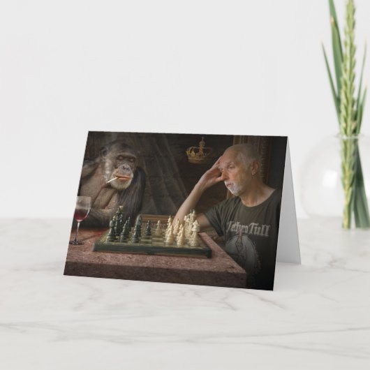 CARTE FUNNY BANNITHDAY CHIMPANZEE GREETING CARD (Devant)