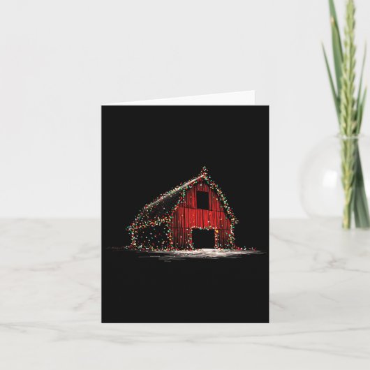 Carte Funny Barn Christmas Graphics Lights Lover Farm Fa (Devant)