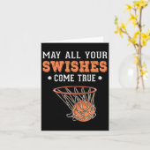 Carte Funny Basketball Puns 3 Points Garçons Filles Noël (Fleur jaune)