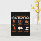 Carte Funny Basketball Things I Do In My Spare Time Bask (Fleur jaune)