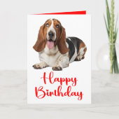 Carte Funny Basset Hound Anniversaire Amoureux de les ch (Devant)