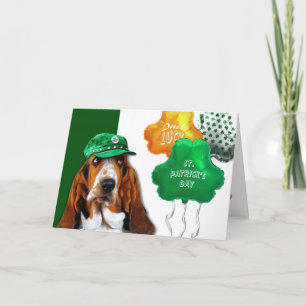Carte Funny Basset Hound St. Patrick's Day