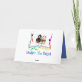 Carte Funny Basset on Back to School Card w/Apple (Dos)
