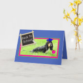 Carte Funny Basset on Back to School Card w/Apple (Fleur jaune)