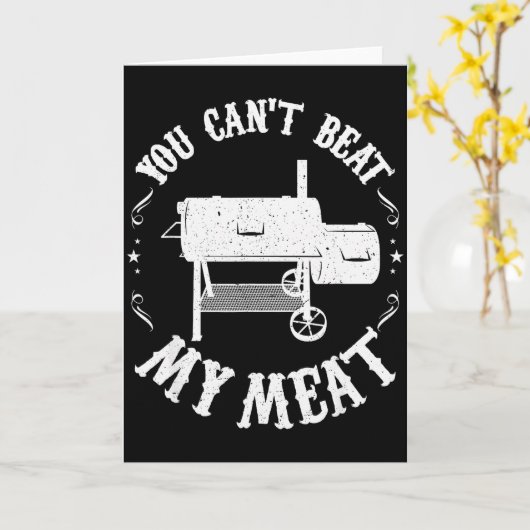 Carte Funny Bbq T Reverse Flow Smoker Accessory Dad Gril (Fleur jaune)