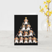 Carte Funny Beagle Christmas Tree Dog Lovers Women Men X (Fleur jaune)