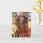 Carte Funny Bearded Chicken Head Close-Up  (Fleur jaune)