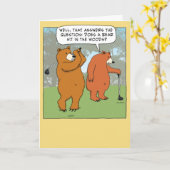 Carte Funny Bears Golf Anniversaire (Fleur jaune)