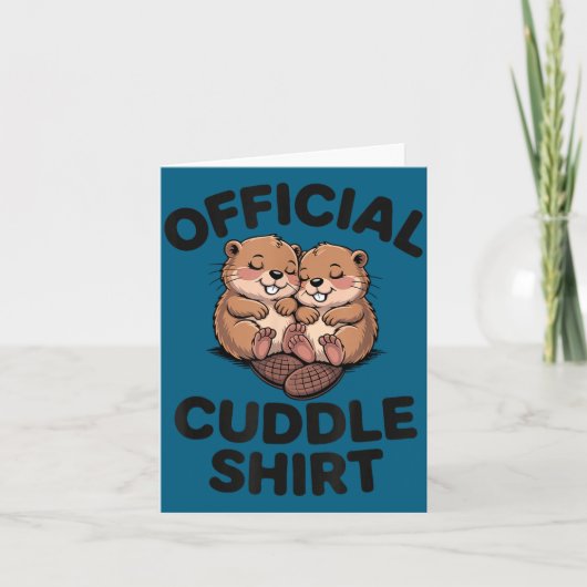 Carte Funny Beavers Hugging Cuddle  (Devant)