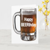 Carte FUNNY BEER birthday (Fleur jaune)