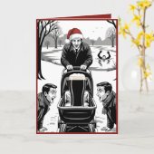 Carte Funny beer Christmas (Fleur jaune)