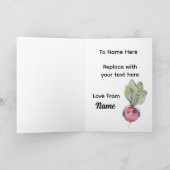 Carte Funny Beet Birthday Card – Turn Up the Beet (Intérieur)