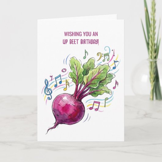 Carte Funny Beetroot Up Beat Personalized Birthday (Devant)