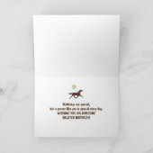 Carte Funny Belated Birthday Card avec Cheval (Intérieur)