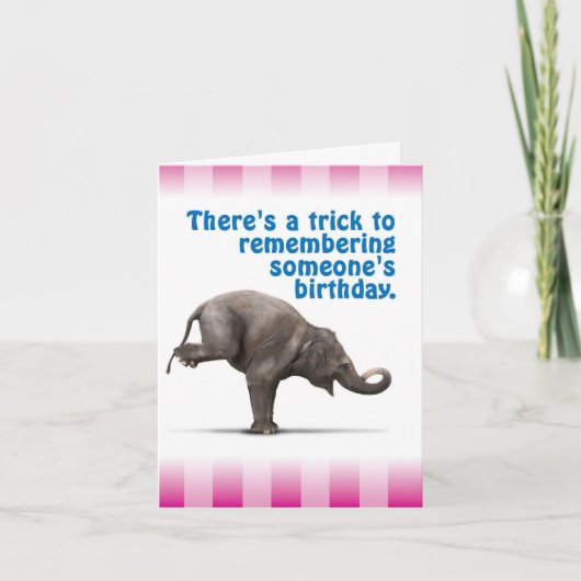 Carte Funny Belated Birthday Card - Trick to Souvenirs (Devant)