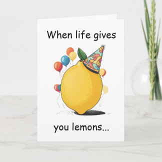Carte Funny Belated Birthday Message: Lemon Theme