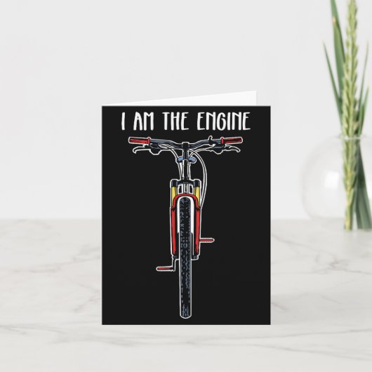 Carte Funny Bicycle I Am The Engine (Devant)