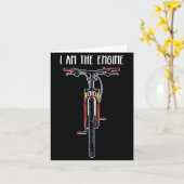 Carte Funny Bicycle I Am The Engine (Fleur jaune)