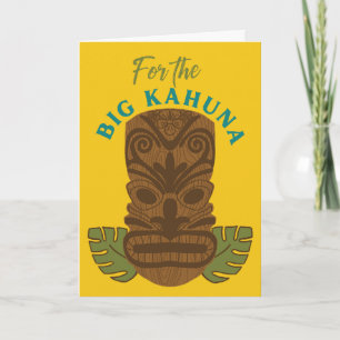 Carte Funny Big Kahuna Tiki Fête des pères Masque