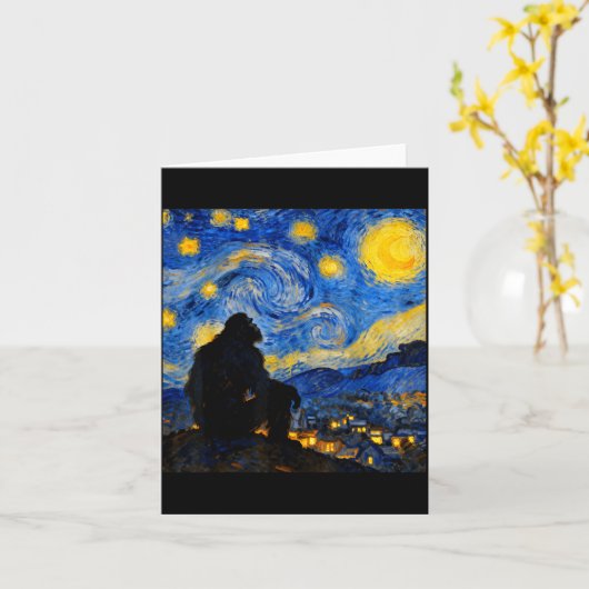 Carte Funny Bigfoot Graphic Van Gogh Style Sasquatch Sta (Fleur jaune)