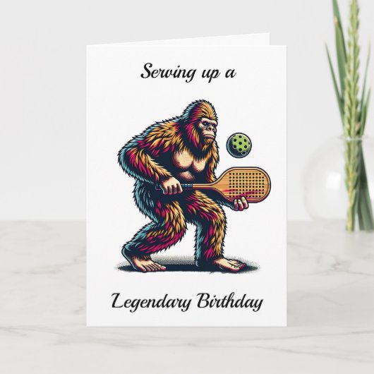 Carte Funny Bigfoot Pickleball Anniversaire (Devant)