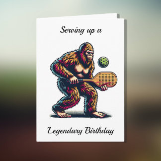 Carte Funny Bigfoot Pickleball Anniversaire