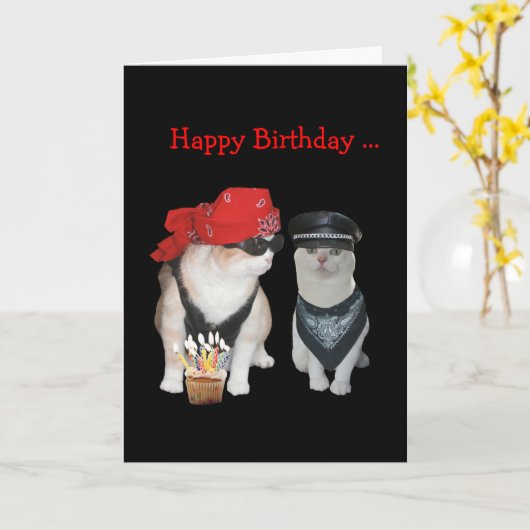 Carte Funny Biker (Fleur jaune)