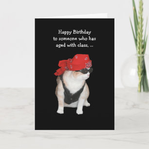 Carte Funny Biker Chat Anniversaire