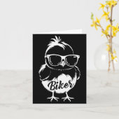 Carte Funny Biker Motorcycle Chick Rider Motorbike Women (Fleur jaune)