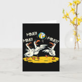 Carte Funny Bird Playing Volleyball Mine Game Day Beach  (Fleur jaune)