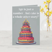 Carte Funny Birthday Card – "Age is Just a Number… (Fleur jaune)