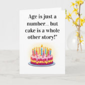 Carte Funny Birthday Card – "Age is Just a Number… (Fleur jaune)