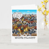 Carte Funny Birthday card avec Western Philosophy (Fleur jaune)