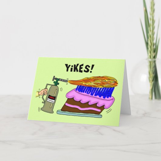 Carte Funny Birthday Card: Blow Torch Candles (Devant)