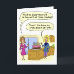 Carte Funny Birthday Card:  Candles and Firemen<br><div class="desc">A ton of candles on a birthday cake can bring good things... a lot of cute firemen to the party!</div>