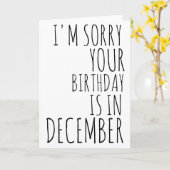 Carte Funny Birthday Card - Décembre Birthday Card (Fleur jaune)