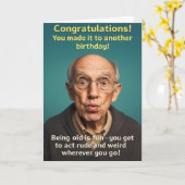 Carte Funny Birthday Card Old Age (Fleur jaune)