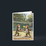 Carte Funny Birthday Card pour le fan d'Alan Partridge !<br><div class="desc">Monkey Tennis design,  inspiré par la TV Show I'm Alan Partridge.</div>