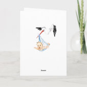 Carte Funny Birthday Card Stork portant bébé (Dos)