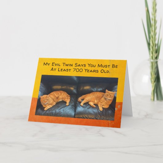 Carte Funny Birthday Card Twin chats pense que vous êtes (Devant)