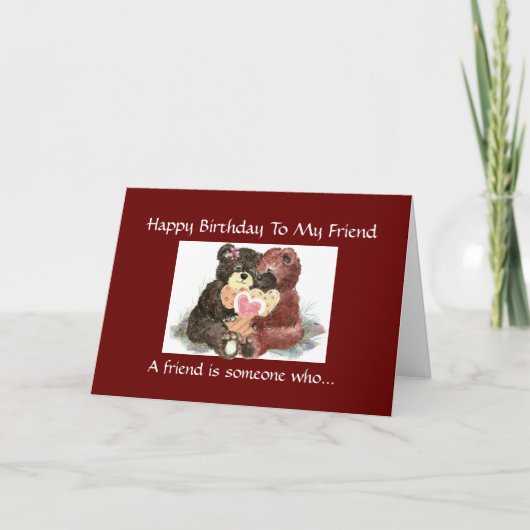 Carte Funny Birthday Friend - Teddy Bear Collection (Devant)